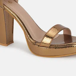Marc Loire Textured Party Platform Heels With Ankle Loop image 4