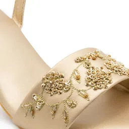 SHRIVAS BY ARCHITA MEHTA Embellished Ethnic Block Heels With Ankle Loop image 4