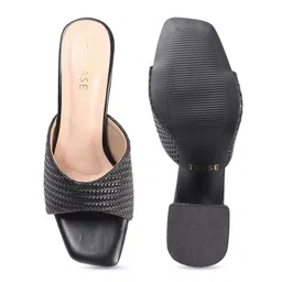 TRASE Textured Open Toe Block Heels image 4