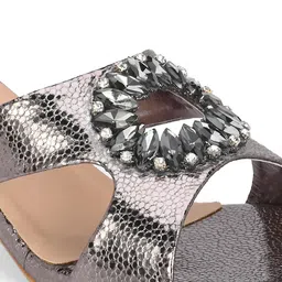 CLOG LONDON Embellished Open Toe Block Heels image 5