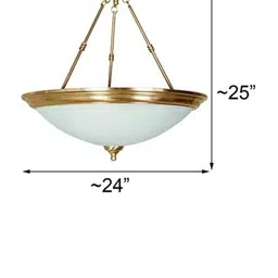 Fos Lighting White & Gold-Toned Brass Top Covered Hanging Light image 5
