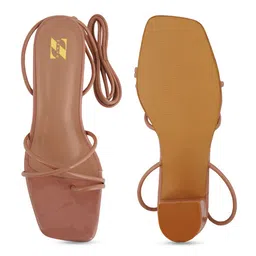 ZENVO Open Toe Block Heeled Gladiators image 5