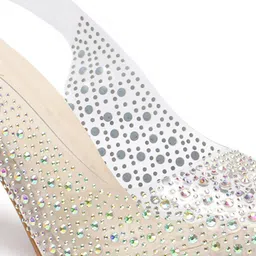 Retro Walk Embellished Pointed Toe Block Heels image 5