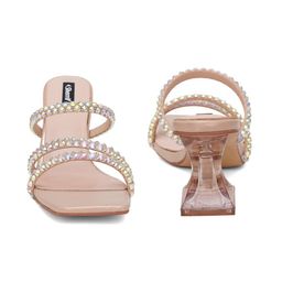 Sherrif Shoes Embellished Open Toe Block Heels image 2