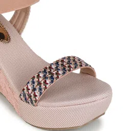 Shezone Textured Open Toe Wedges With Backstrap image 4