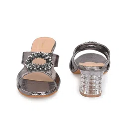 CLOG LONDON Embellished Open Toe Block Heels image 3