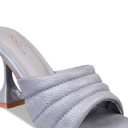 THE WHITE POLE Textured Open Toe Block Heels image 5