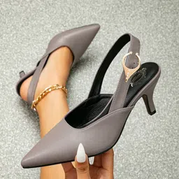 Shoetopia Girls Pointed Toe Kitten Heel Mules-69