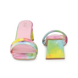 PANAHI Printed Open Toe Block Heels image 2
