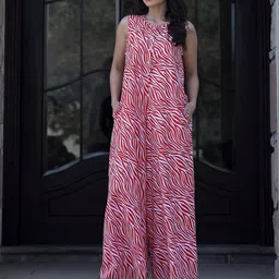 SANSKRUTIHOMES Printed Sleeveless Pure Cotton  Basic Jumpsuit-picture-27