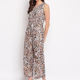 Mayra Animal Printed Georgette Basic Jumpsuit-37