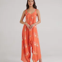Pasha Floral Printed Shoulder Straps Dhoti  Jumpsuit-image-89