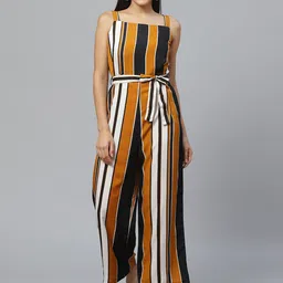 Sleek Italia Striped Waist Tie Ups Basic Jumpsuit-picture-40