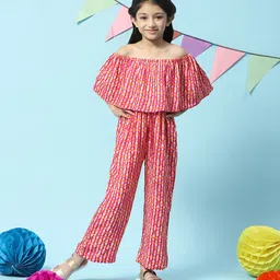 Biba Girls Off-Shoulder Striped Basic Jumpsuit-25
