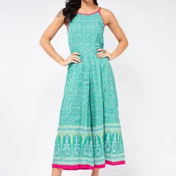 Pannkh Printed Shoulder Straps Basic Jumpsuit-image-5