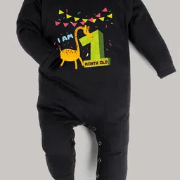 FFLIRTYGO Unisex Kids Black & Yellow Printed Basic Jumpsuit-image-7