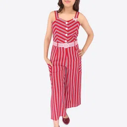 CUTECUMBER Girls Striped Basic Jumpsuit-image-53