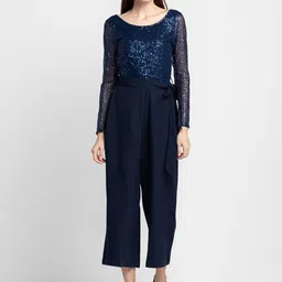 Globus Embellished Striped Basic Belted Jumpsuit-picture-57