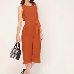Moomaya Waist Tie-Ups Capri Jumpsuit-picture-52