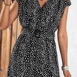 StyleCast Black & White Printed Waist Tie-Ups Jumpsuit-picture-22