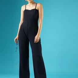 Globus Navy Blue Shoulder Straps Basic Jumpsuit-image-74
