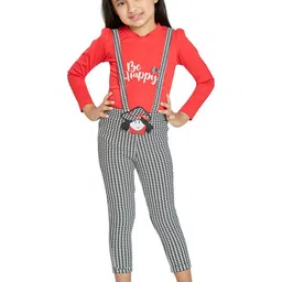 Peppermint Girls Red & Grey Basic Jumpsuit-image-63