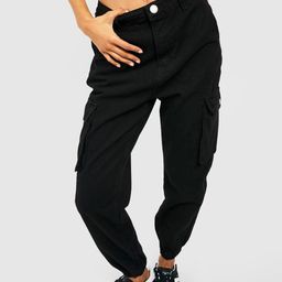 Boohoo Women Cotton High-Rise Cargo Joggers-image-75