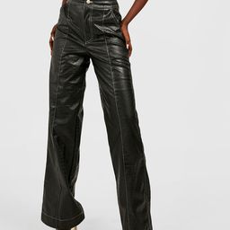 Boohoo Women Wide Leg PU Coated Trouser-image-46