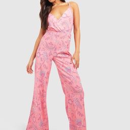Boohoo Paisley Print Strappy Wrap Jumpsuit-image-18