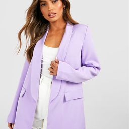 Boohoo Women Front-Open Relaxed Fit Tailored Longline Blazer-6