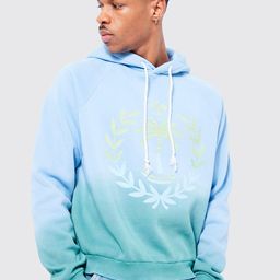 boohooMAN Dyed & Printed Hooded Sweatshirt-image-13