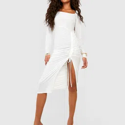 Boohoo Ruched Bodycon Midi Dress-picture-9