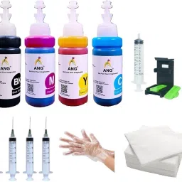 Ang Refill ink + Syringe & Suction Tool Kit for MG2570, MG3670, MG2970, MG2577 Black + Tri Color Combo Pack Ink Cartridge-22