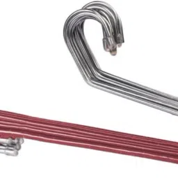 Premium Non-Slip Stainless Steel Saree hanger with lower band lock - for Sarees, Trousers, Stoles, Scarfs Steel Saree Pack of 5 Hangers ForSaree-image-94