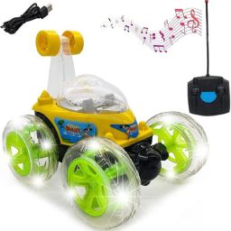 360 Degree Rotating Stunt CAR for Kids, Remote Control, Acrobatic Toy Car with Colorful LED Lights & Music, Rechargeable Battery-image-42