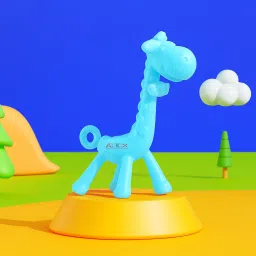 Giraffe Shape Baby Teether | Soft Silicone Baby Teether for Infant & Babies Teether and Feeder-14