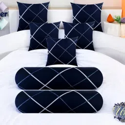 5 Cushion 2 Bolster Microfibre Geometric Bolster Pack of 7-17