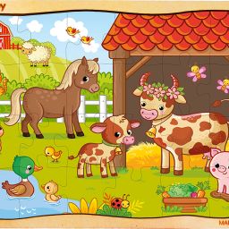 Farm Animals Wooden Jigsaw Puzzle, 24pcs-18