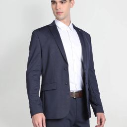 Men Patterned Weave Slim Fit Two Piece Suit Woven Suit-image-26