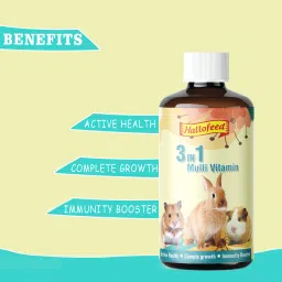hallofeed 3 IN 1 MULTIVITAMIN (RABBIT , HAMSTER & GUINEAPIG) 0.1 kg Wet Adult, Senior Rabbit Food image 2