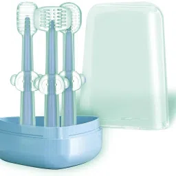Toothbrush Oral Care Set Tongue Brush Silicone Brush with Holder for 0-18 Months Soft Toothbrush-22