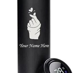 Stainless Steel Water Bottle with Click Love Symbol, Your Name Engraved 500 ml Bottle-image-13