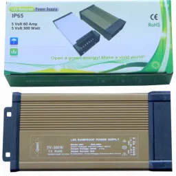 Divinext 5 Volt 60 Amp 300 Watt LED Rainproof Switching Power Supply SMPS Adapter DC5V 300 Watts PSU-13