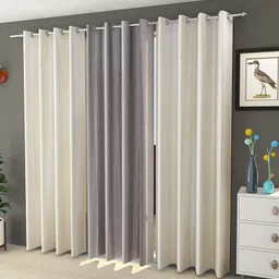 kraftiq homes 152 cm (5 ft) Polyester Room Darkening Window Curtain (Pack Of 3)-picture-10