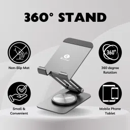 Rivano RN-HO-06 360 Degree Rotating Mobile and Tablet Stand, Grey Mobile Holder image 2