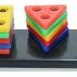 meghinenterprises Meghin Geometric Shape Sorter Stacker Blocks Toy Set for Toddlers – Plastic image 2