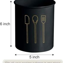 cottage crafts Spoon Holder Black Iron Cutlery Set image 5