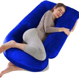 Ultra soft j shaped pillow Polyester Fibre Solid Pregnancy Pillow Pack of 1-image-18