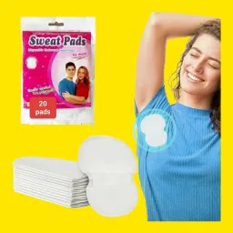 L 20 Pcs Underarms Disposable Highly Absorbent Sweat Pads Cotton Anti Allergic Sweat Pads-16
