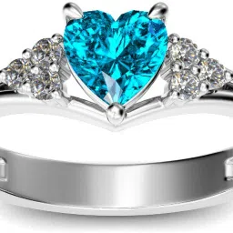 925 Silver Blueheart Bliss Ring Sterling Silver Zircon Silver Plated Ring-image-22